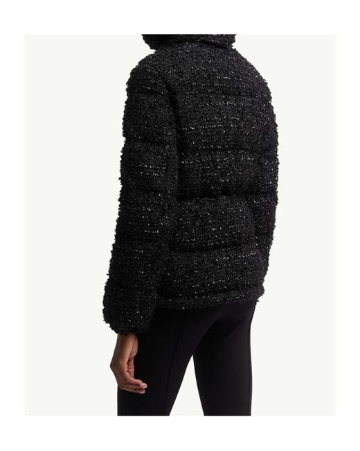 Moncler Black Urbel Tweed Short Down Jacket