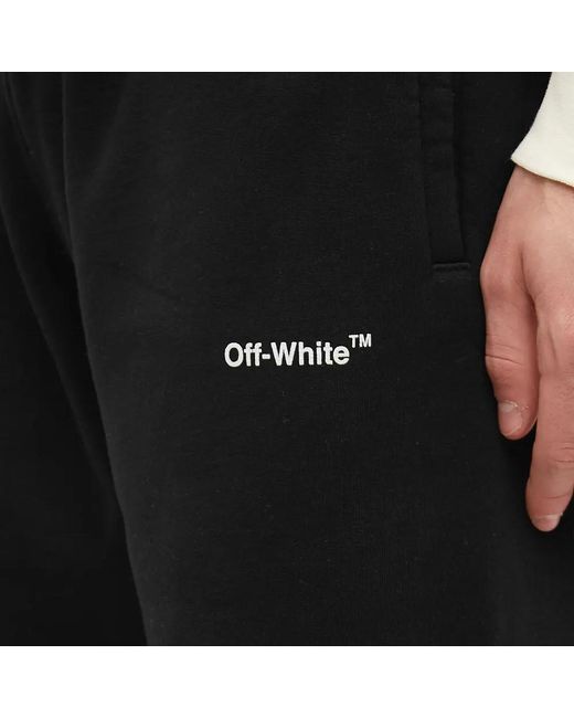 Off-White c/o Virgil Abloh Black Logo-Print Cotton Track Shorts for men