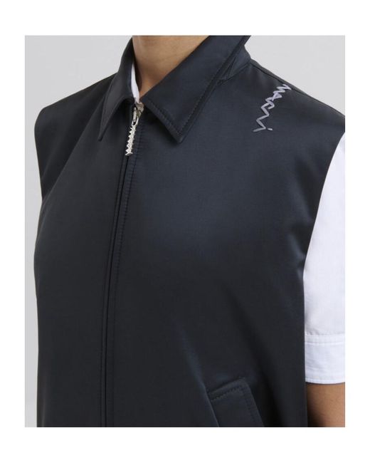Marni Black Collared Zip-Up Vest
