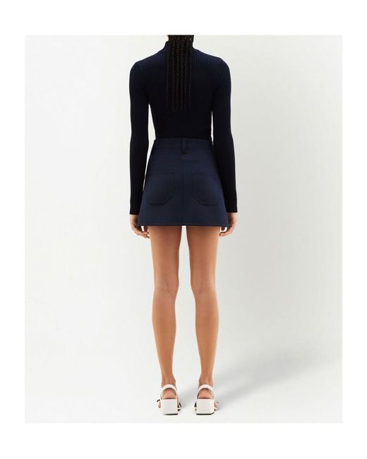 Courreges Blue Courrèges High Neck Knitted Jumper