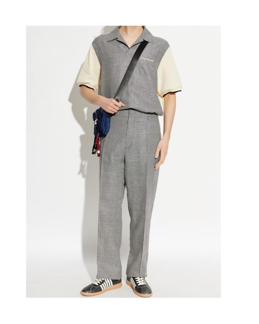 DSquared² Gray Houndstooth Tailored Pants for men