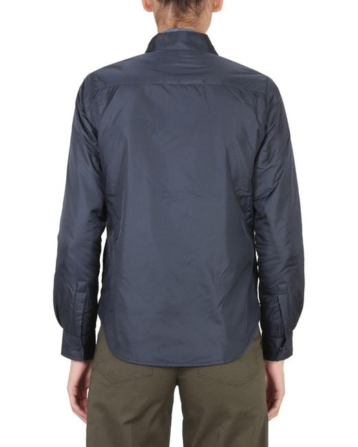Aspesi Blue Button Padded Shirt Jacket