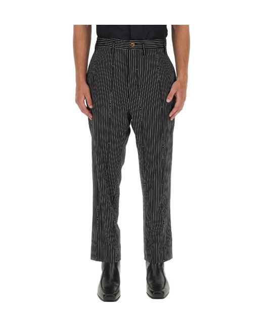 Vivienne Westwood Black Striped Casual Pants for men