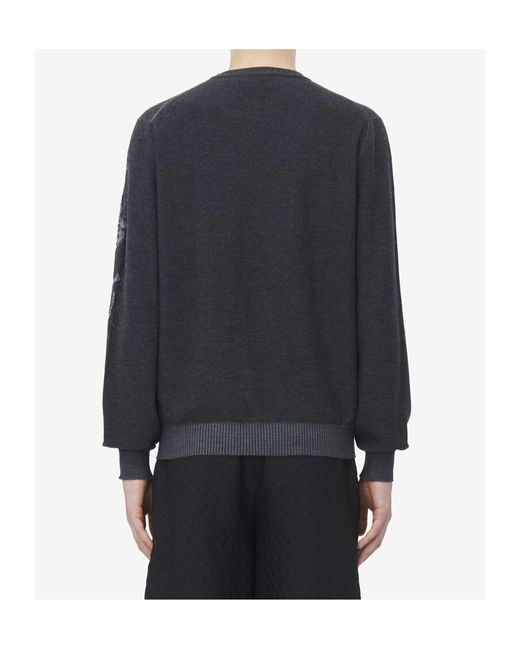 McQueen Black Skull Crewneck Jumper for men