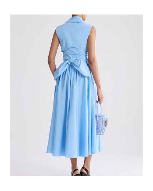 Patou Blue Draped Midi Dress
