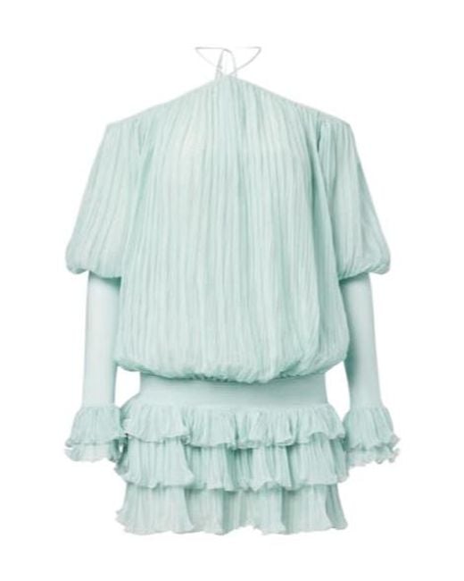 Blumarine Blue Silk Chiffon Minidress