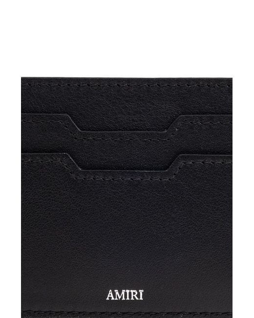 Amiri Black Hollywood Logo Printed Wallet for men