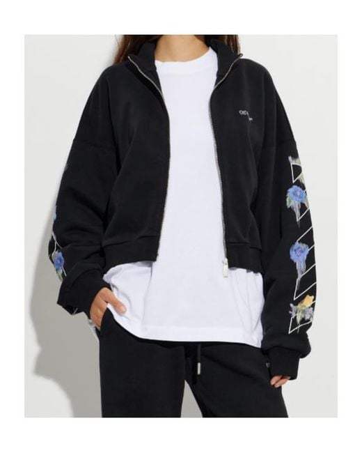 Off-White c/o Virgil Abloh Black Long-Sleeve Zip-Up Sweatshirt