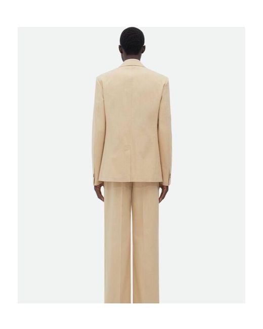 Bottega Veneta Natural Double Breasted Textured Jacket for men