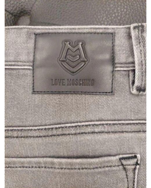 Moschino Gray Belt-Loop Jeans for men