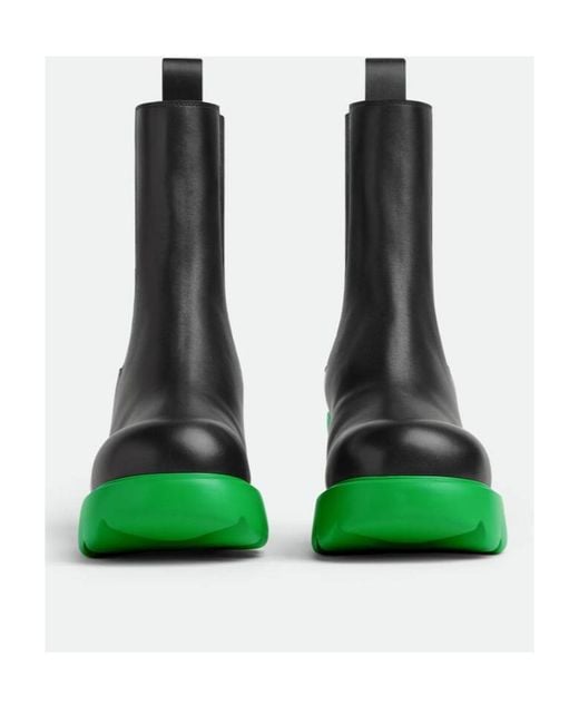 Bottega Veneta Green Logo Chelsea Short Boots