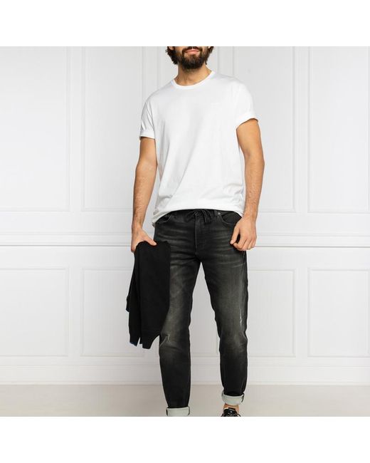 Boss White T-Shirt With Round Neck And Short Sleeves for men