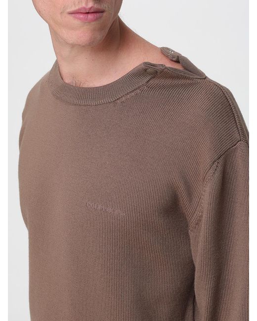Courreges Brown Crew-Neck Embroidered Sweatshirt for men