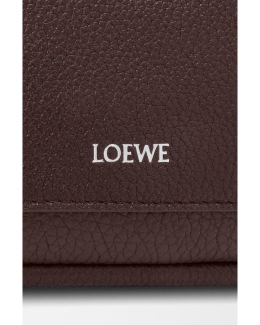 Loewe Brown Small Pebble Logo-Print Grained Shoulder Bag for men