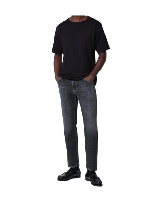 Pt Pantaloni Black Logo-Patch Washed Jeans for men