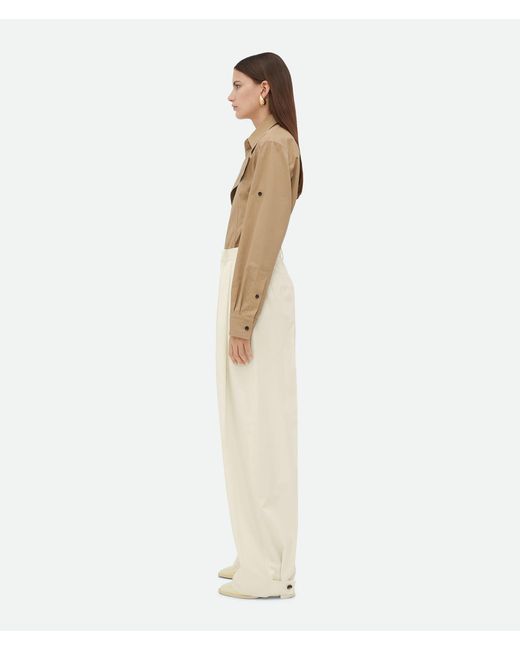 Bottega Veneta Natural Twill Tapered Trousers