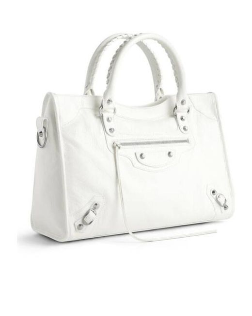 Balenciaga White Le City Medium Tote Bag