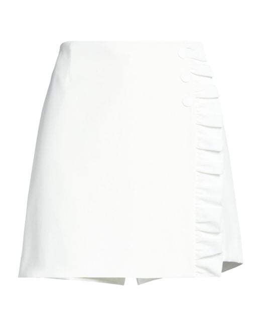 Tory Burch White Solid Color Wide-Leg Shorts