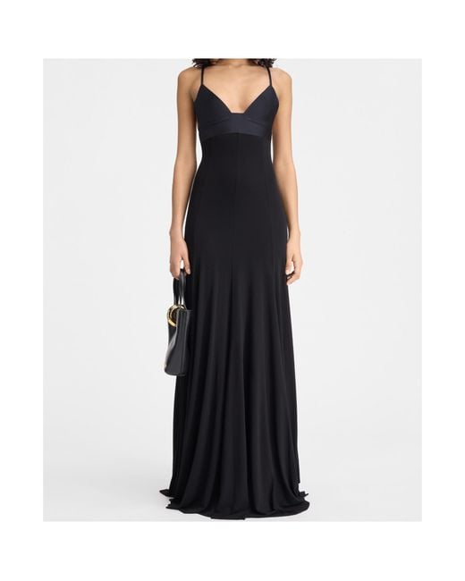Jacquemus Black La Robe Spallina Spaghetti-Strap Evening Dress