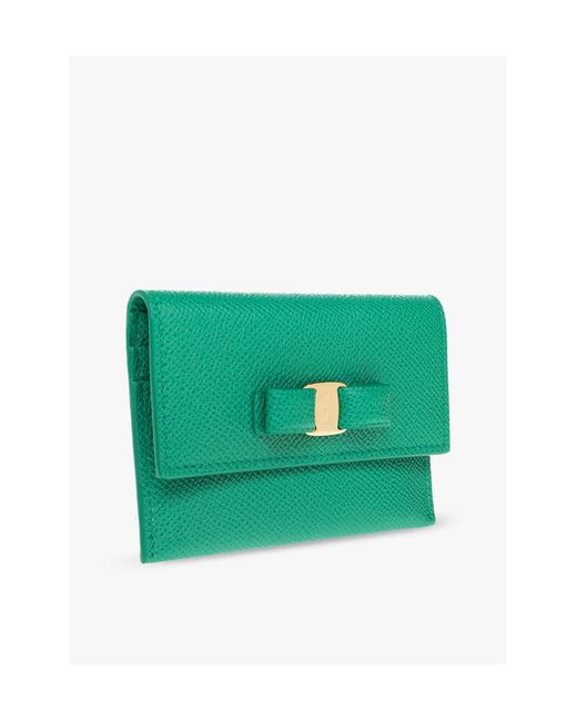 Ferragamo Green Logo Card Bag