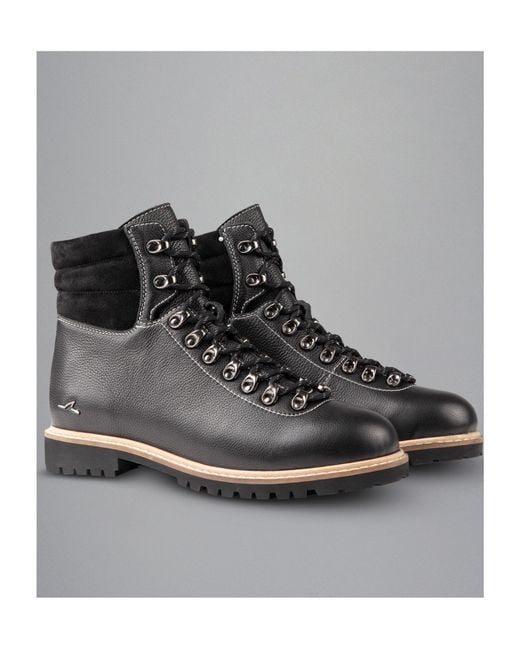 Paul & Shark Black Leather Booties for men