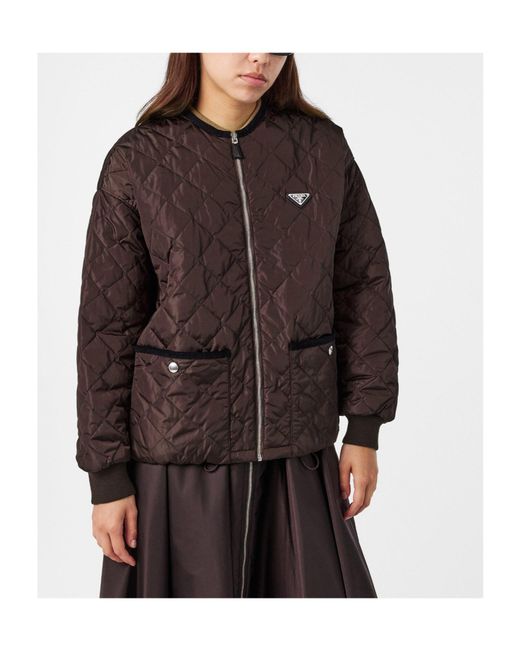 Prada Brown Quilted Cropped Jacket