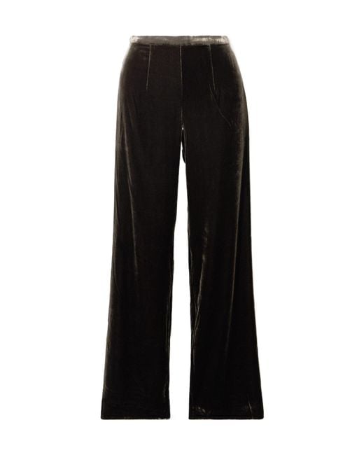 LeKasha Black San Polo Velvet Wide-Leg Pants