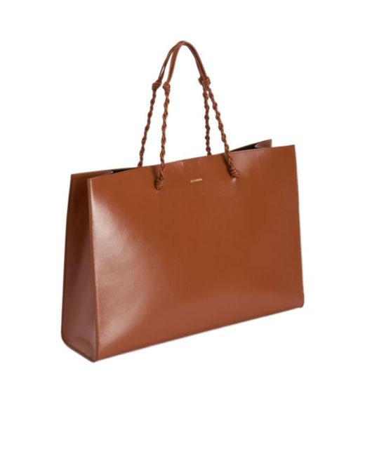 Jil Sander Brown Tangle Tote Bag
