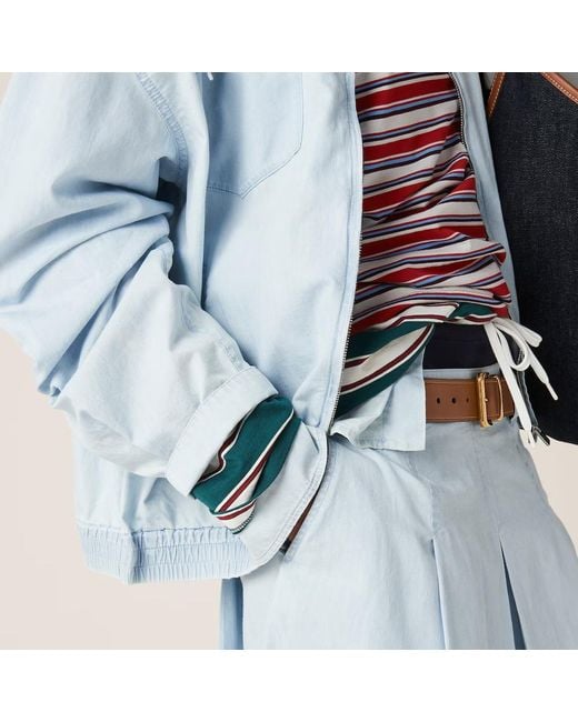 Miu Miu Blue Logo Patch Denim Jacket