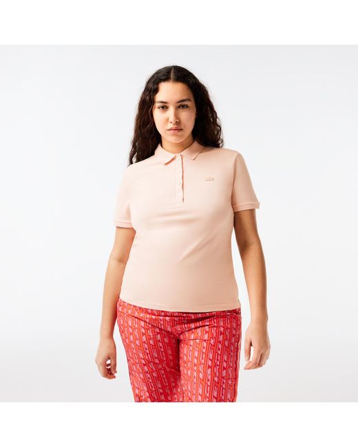 Lacoste Pink L.12.D Slim Fit Stretch Mini Piqué Polo Shirt