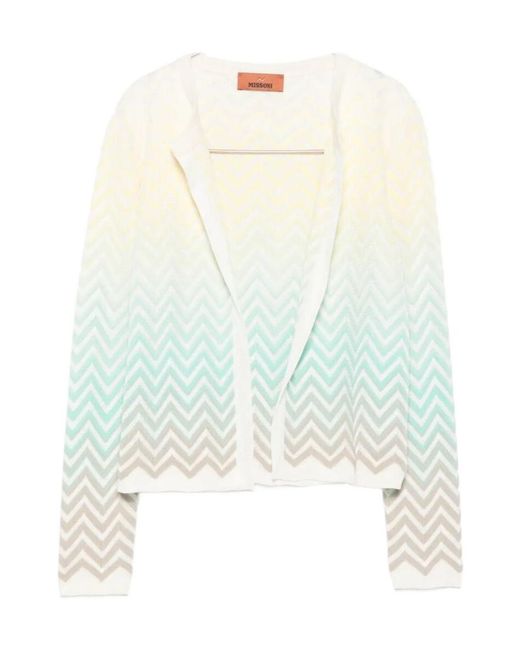 Missoni White Zigzag-Pattern Cardigan
