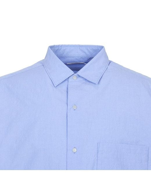 Nanamica Blue Short-Sleeved Shirt for men