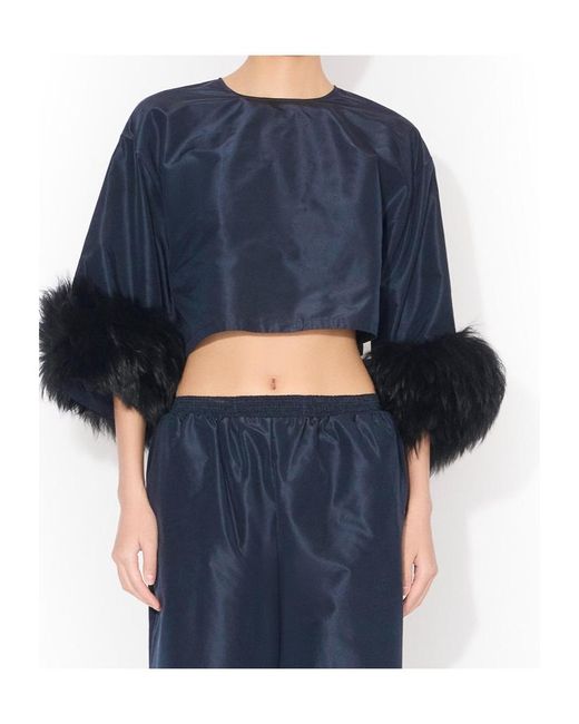 Alaïa Blue Crew Neck Cover-Up