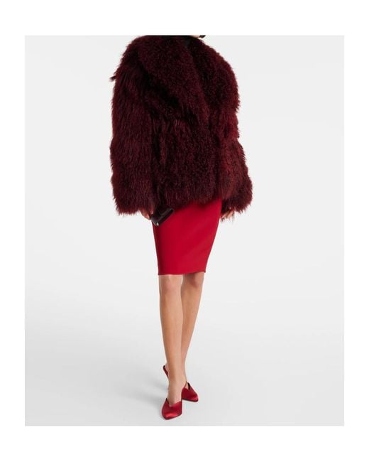 Nour Hammour Purple Mirja Shearling Jacket