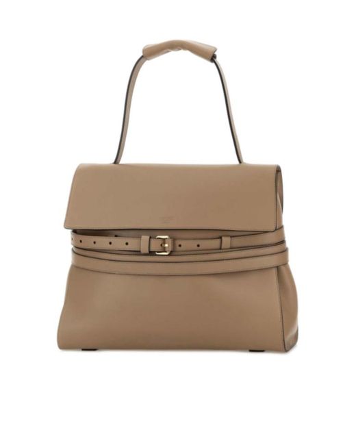 Moschino Natural Logo Embossed Shoulder Bag