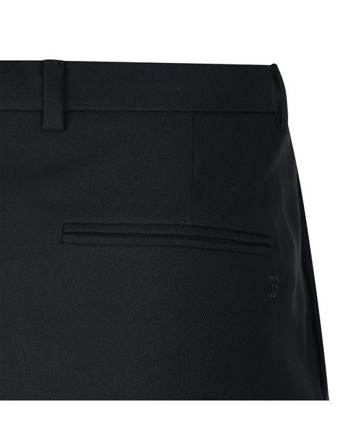 Gucci Black Pleat Detailed Skinny Trousers for men