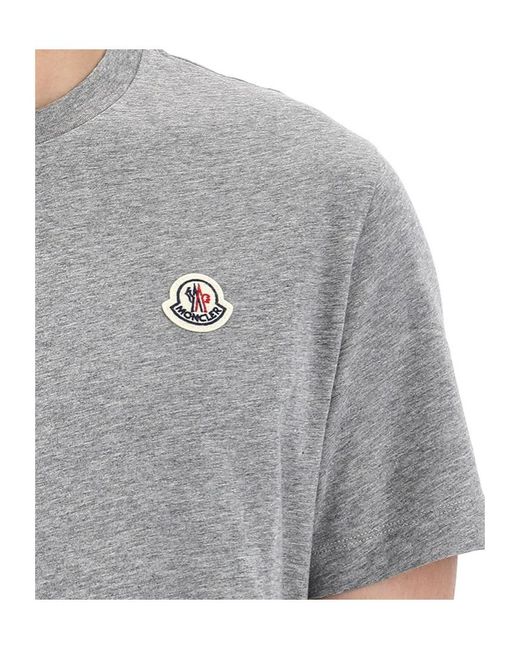 Moncler Gray Short-Sleeved T-Shirt for men