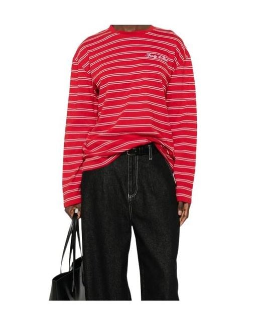 Sporty & Rich Red Striped T-Shirt