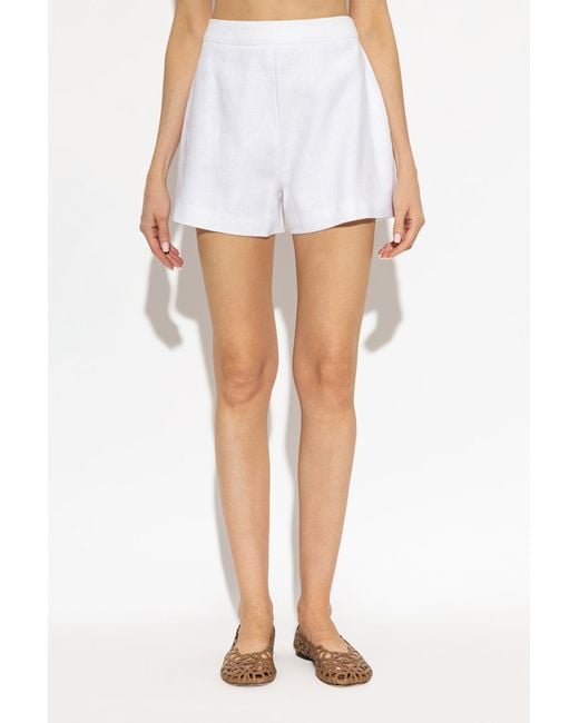 Posse White Perri Button-Fastening Shorts