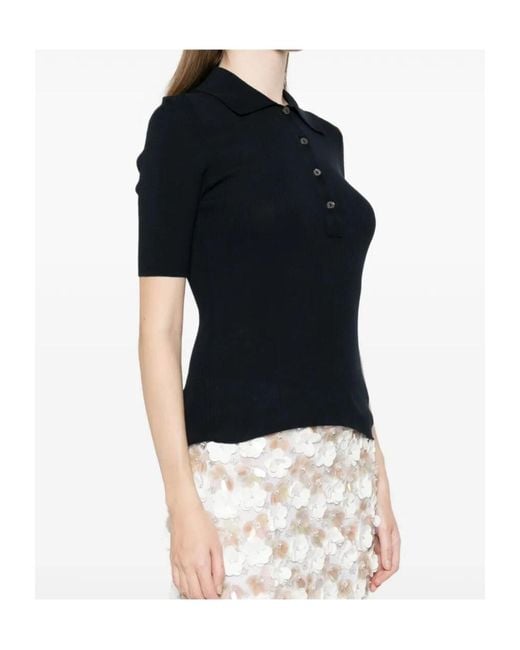 P.A.R.O.S.H. Black Cipria Polo Top