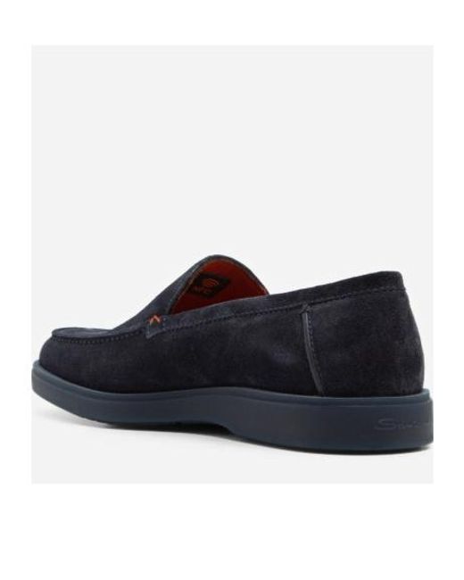 Santoni Blue Derision Classic Loafers for men