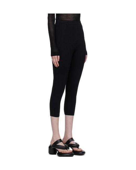 Nanushka Black Knitted Three-Quarter Leggings