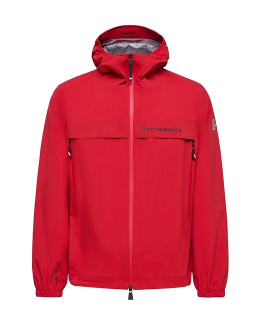 Moncler Red Grenoble Shipton Hooded Shell Jacket for men