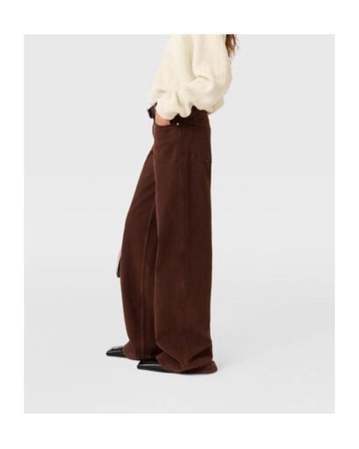Stella McCartney Brown Mid-Rise Wide-Leg Denim Jeans