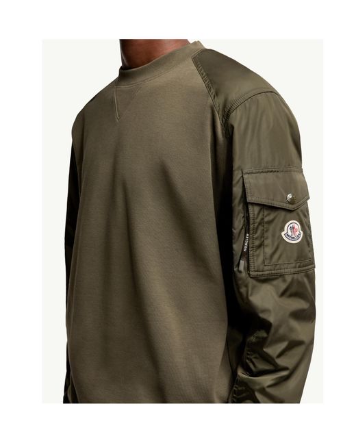 Moncler Green Cotton Blend Sweatshirt for men