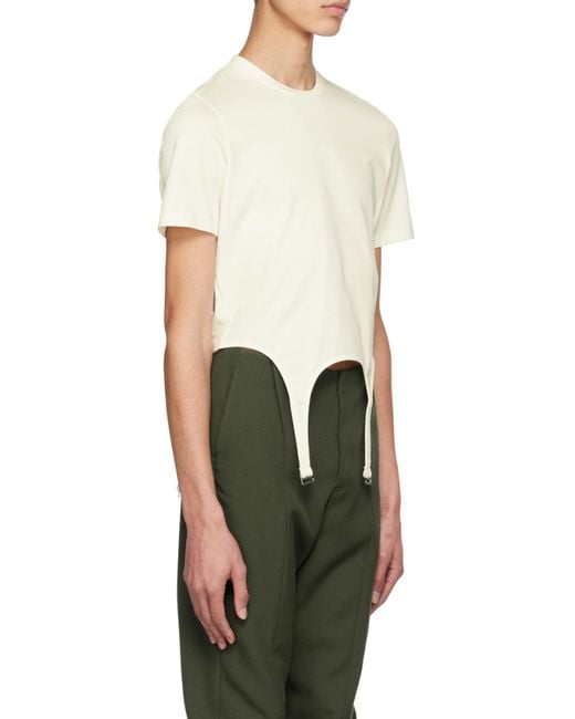Dion Lee White Organic Cotton Garter T-Shirt for men