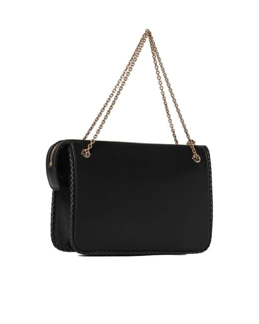Etro Black Chain Strap Leather Clutch Bag