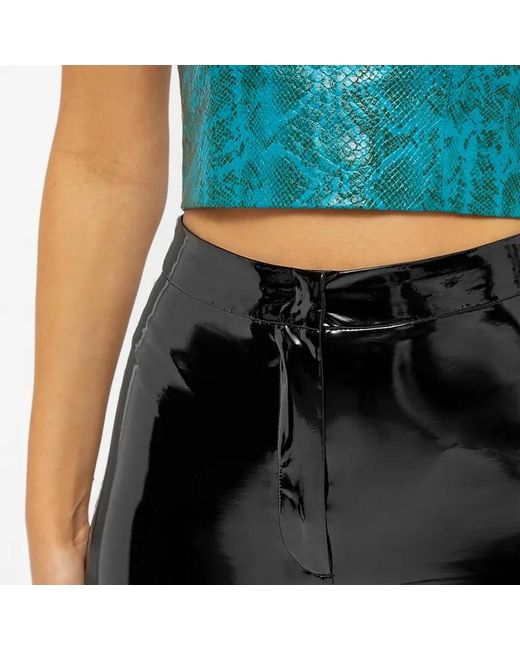 ROTATE BIRGER CHRISTENSEN Black High Waist Straight Casual Pants
