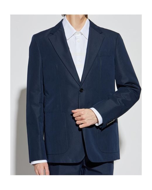 Gucci Blue Embossed Twill Jacket for men