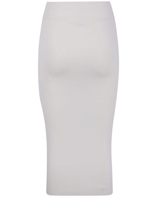 Entire studios White Ribbed Midi Skirt